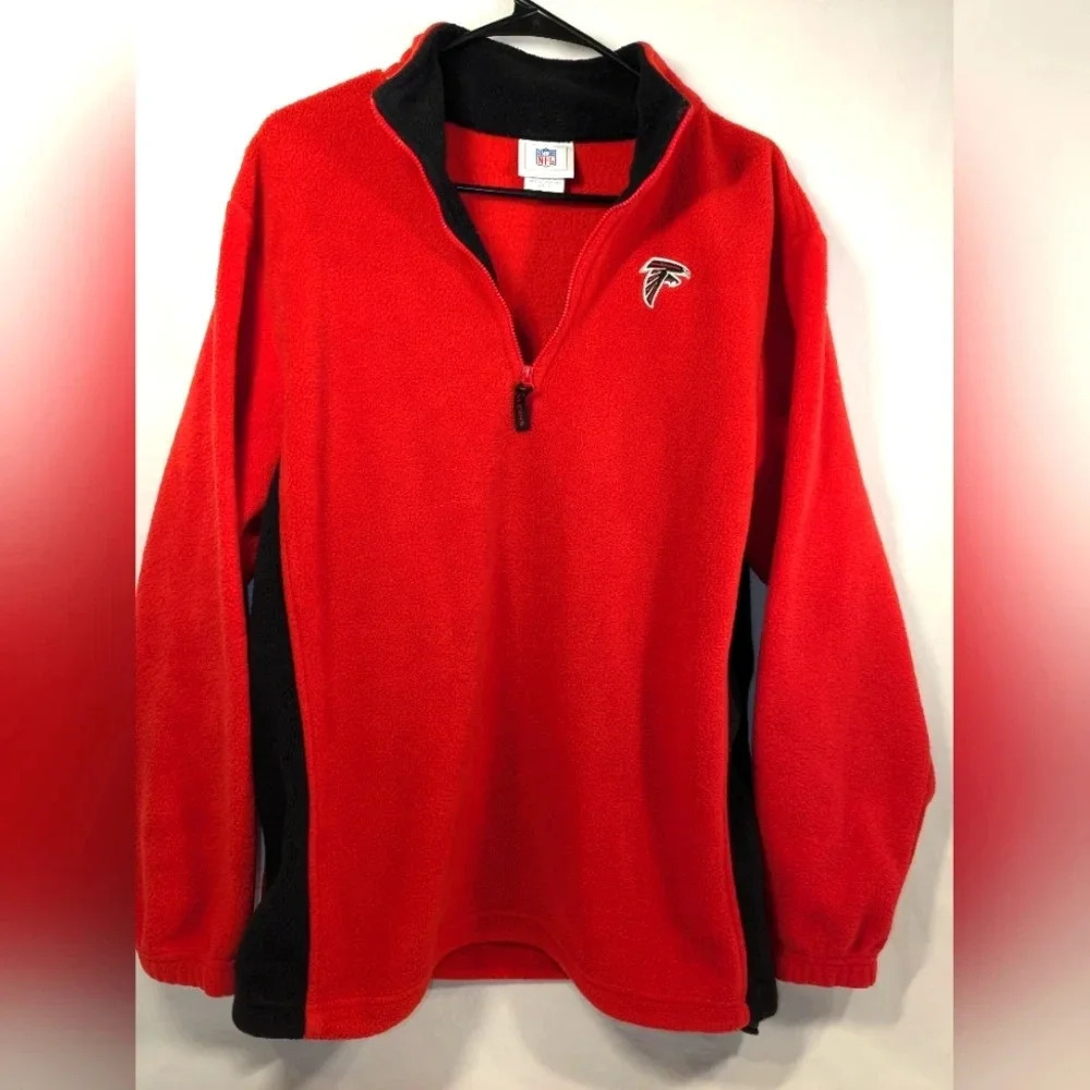 NFL Atlanta Falcons football pullover fleece, red/black, 1/4 zip , size M